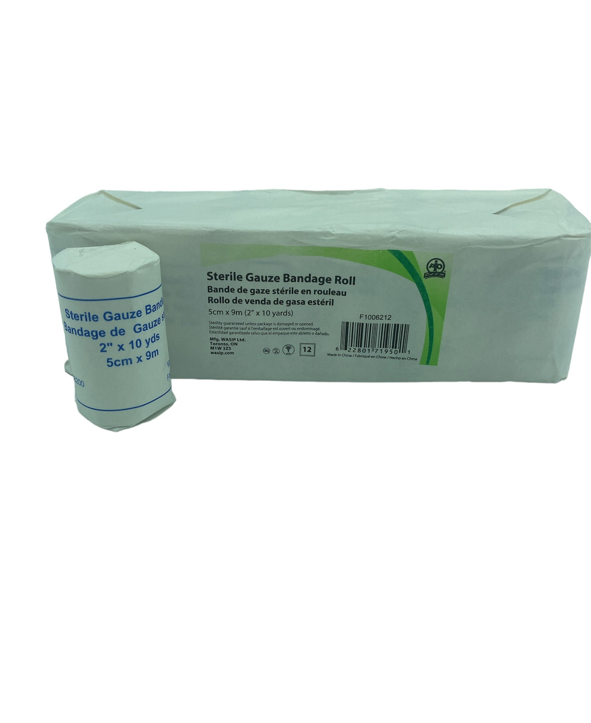 Rouleau de Gaze en Coton Stérile, 2'' x 10 vgs