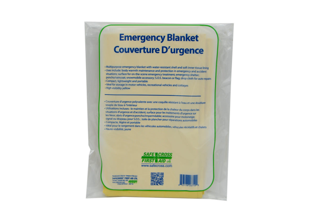 Couverture de survie en cellulose jaune (56'' X 90'')