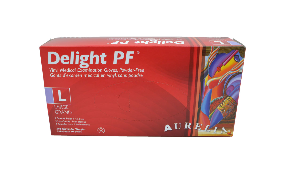 Gant médical en vinyle sans poudre (large) (boîte / 100)
