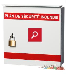 Boite pour plan de sécurité incendie / plan de mesures d'urgence