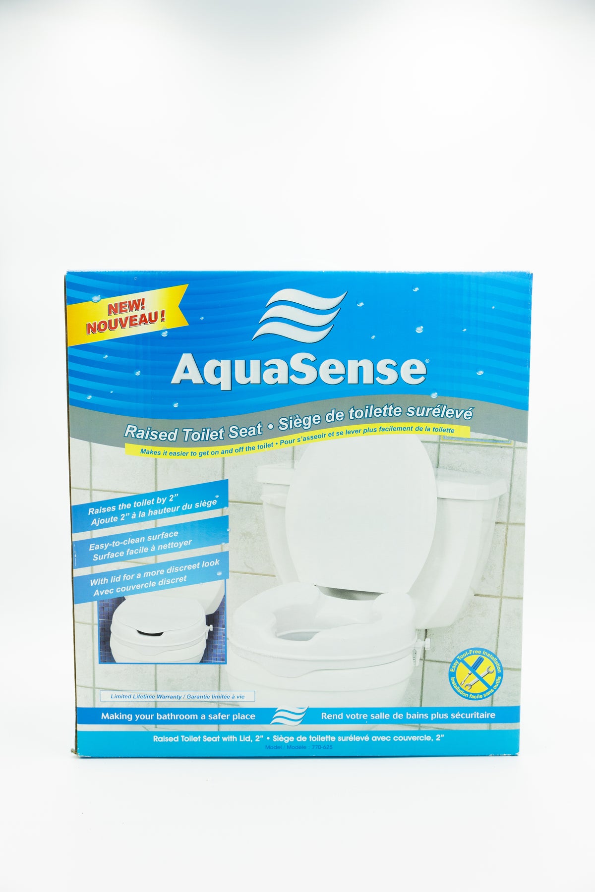 Siège de Toilette Surélevé, AquaSense (2'')